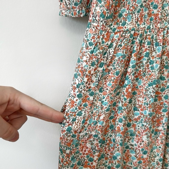 Beau & Ro Annika Floral Midi Dress Prairie Cottagecore Pastel Spring Summer - Picture 4 of 10